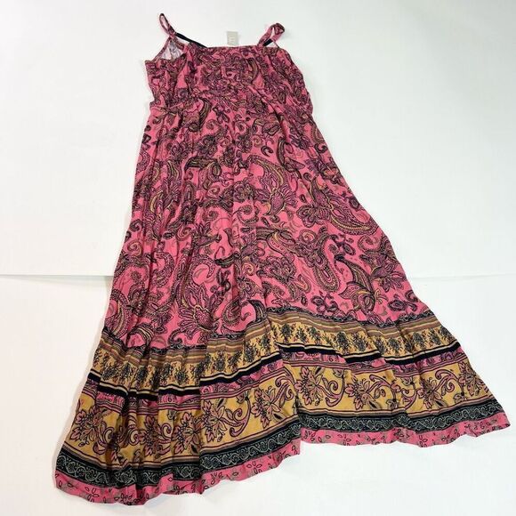 Maurices Midi Dress Womens 1X Multicolor Rayon Sleeveless Paisley High Low New - Picture 9 of 14